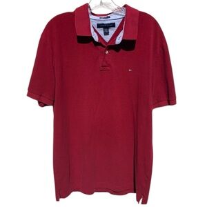 Tommy Hilfiger Men's Deep Red Polo Shirt Size XL. In Excellent Condition